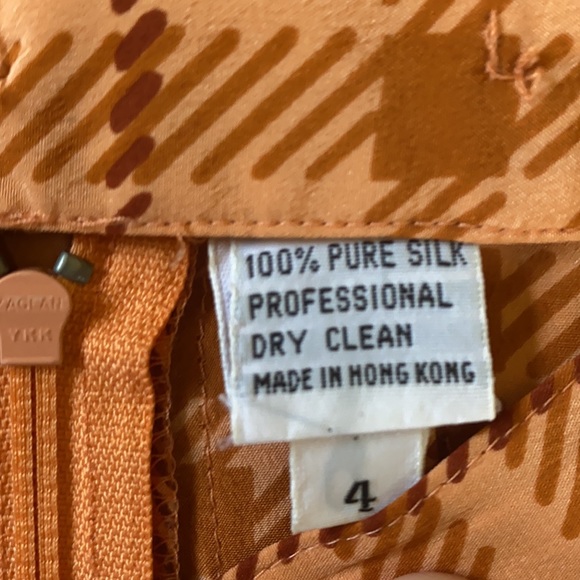 High waist preppy orange plaid pleated midi skirt - Picture 8 of 16